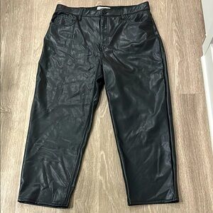 Abercrombie & Fitch - The Ankle Straight Ultra High Rise Faux Leather Pants